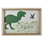 Wholesale - 10"x14" WOOD DINO ROAR DECOR C/P 4, UPC: 044021631522